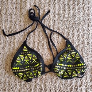 Neon Accent Triangle Bikini Top